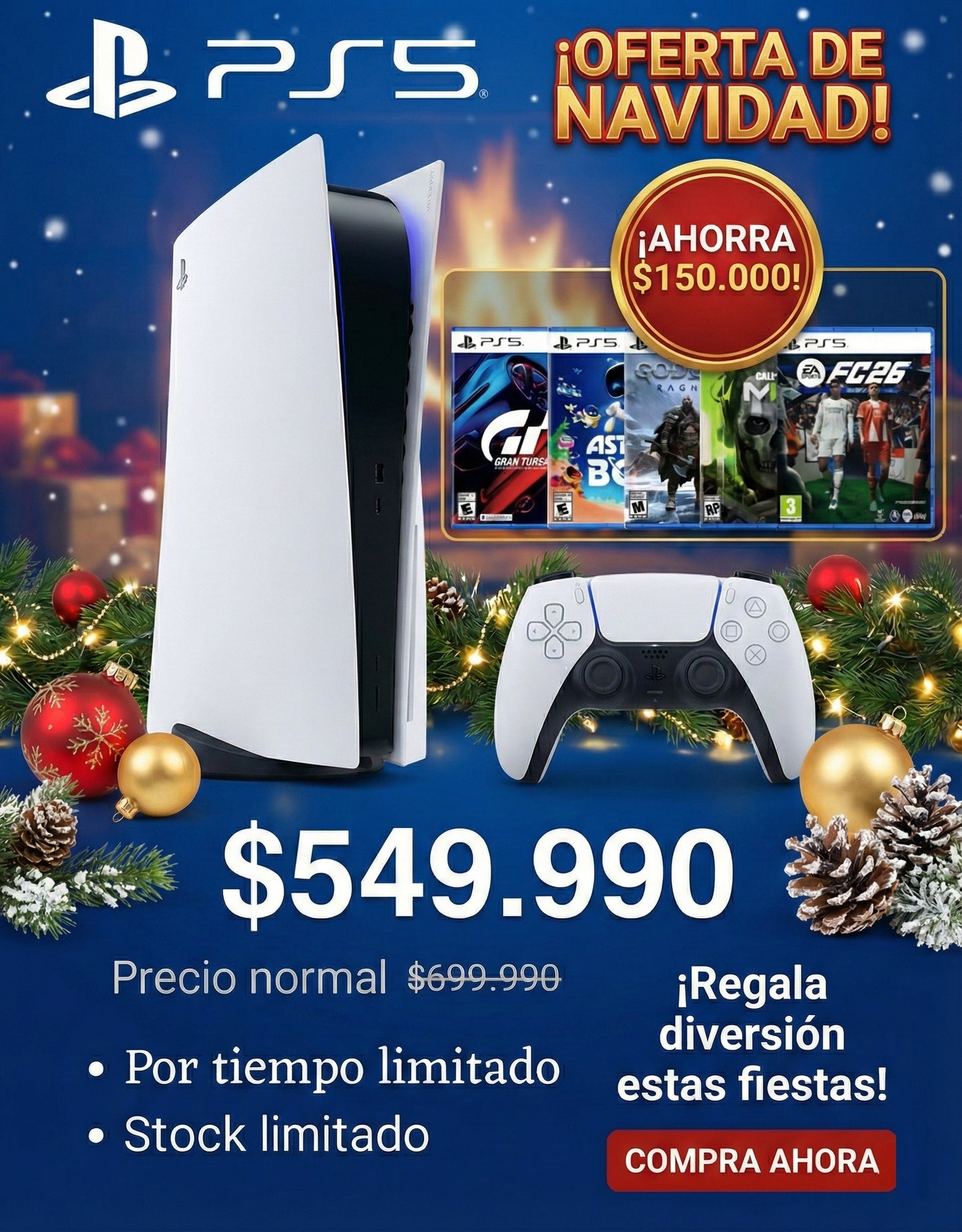 PlayStation 5 Digital + 5 juegos